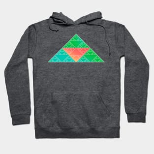 xmas sierpinski triangles - apricot & teal Hoodie